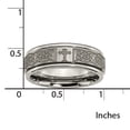 thumbnail image 5 of Titanium Ridged Edge 8mm Laser Design Brushed & Polished Band, 5 of 9