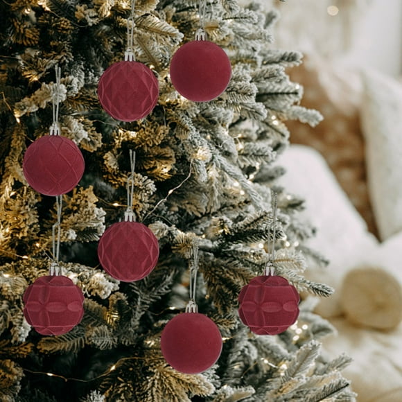6cm Flocking Pendant Red Velvet Pendant Pendant Create A Festive Atmosphere
