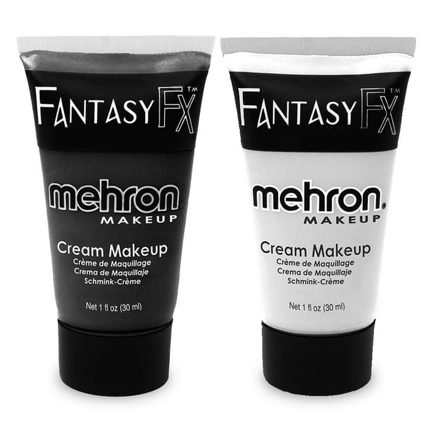 Mehron Makeup Fantasy F/X Pintura facial y corporal a base de agua Paquete de pintura facial en blanco y negro