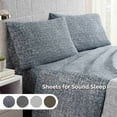 thumbnail image 2 of Martex Easy Living 4-Piece Queen Microfiber Sheet Set | Brushed Soft Easy Care | Blue Crosshatch, 2 of 9