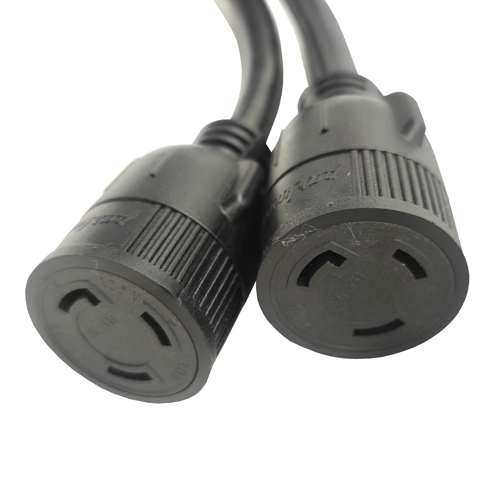 Parkworld 63234 NEMA 14-50P to L5-30R Dual Socket Splitter Cord, RV 50 AMP 4-Prong 14-50 Male Plug to NEMA (2) L5-30 Female twist lock Receptacle 125V 18 inches