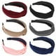 thumbnail image 3 of EeaseMX 6 diademas anchas y lisas con nudo tipo turbante para el cabello, accesorio para mujeres y niñas (rojo vino, gris oscuro, azul marino, negro, caqui y rosa)., 3 of 7