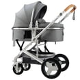 thumbnail image 1 of Petit B612 Luxury Baby Stroller 2 in 1 with Bassinet Mode Foldable Infant Stroller High Landscape Reversible Stroller Travel Pram Baby Carriage (Grey), 1 of 5
