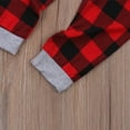 thumbnail image 5 of Seyurigaoka Boys Christmas Two-piece Clothes Set, Home Wear Deer Print Pullover + Plaid Long Pants, Red/ Black, 5 of 7
