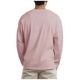 thumbnail image 4 of LEBONYARD Men's Clearance under $10,Tops for Men 2024,Men's Fashion Casual Pullover Solid Color Long Sleeve V-Neck Blouses Pink M, 4 of 5