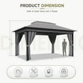 thumbnail image 2 of Devoko 10×13 ft Outdoor Pop Up Gazebo with Mosquito Netting，Double Roof Gazebo with Double Curtains for Backyard, Garden and Patio,Gray, 2 of 7