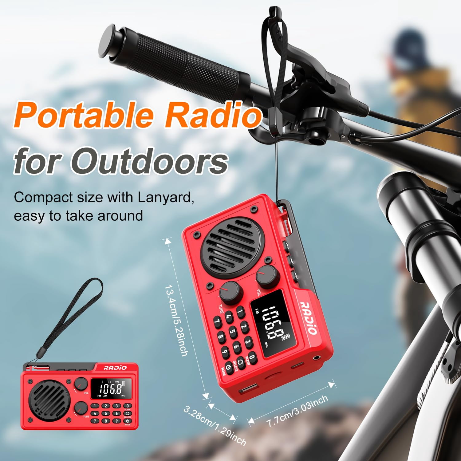 Portable AM/FM/SW Radio with Bluetooth 5.4｜1500mAh 30H Battery｜Crystal Clear Reception｜Compact Travel Speaker｜Sleep Timer & Emergency Ready