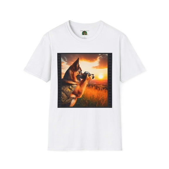 German Shepherd Dog "Photog Dawg!" Unisex Softstyle T-Shirt
