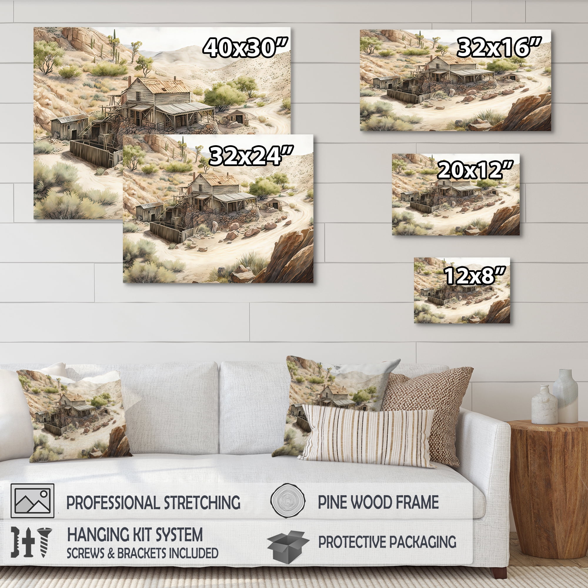 Designart Wild West Mine In Arizona I Canvas Wall Art