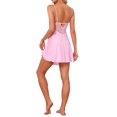 thumbnail image 3 of INSPIRE CHIC Womens Satin Nightgown Sheer Lace Backless Sexy Cheimise Spaghetti Lace Trim Lingrie Silky 2026 Sleep Dress S Pink, 3 of 6