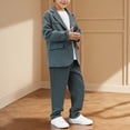 thumbnail image 4 of LADIGASU And Boys Summer Short Sleeve Lapel Sets Blouses And Casual Long Pants Baby Sport Suit Shorts, 4 of 9