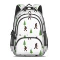 thumbnail image 2 of Bigfoot and Tree White Pattern Backpack for School, Cute School Bag with Adjustable Shoulder Straps and Padded Back, 16.9"x12.6"x5.9", 2 of 5