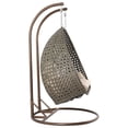 thumbnail image 4 of Maykoosh Wicker Hanging 2 person Egg Swing Chair With Outdoor Cover, Egg Swing chair with stand and cushions in charcoal and Zipper Closure, 4 of 10