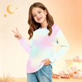 thumbnail image 3 of Abcomgle Girls Long Sleeve Tops 10-12 Casual Tie Dye Crewneck Tshirts for Girls Winter Basic Top for Girls Trendy Girls Sweatshirts with Pocket, 3 of 5