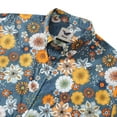thumbnail image 4 of YIUME Men's Hawaiian Shirt 60's Floral Print By Samantha O' Malley Cotton Button-down Long Sleeve Aloha Shirt, 4 of 8