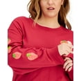 thumbnail image 3 of Mad Engine Womens Trendy Plus Size Strawberry Shortcake Long-Sleeve T-Shirts, wine, 2X, 3 of 3