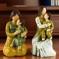 thumbnail image 2 of Mother Daughter Hugging Statue, Sentimental Resin Figurine Mom, Living Room Tabletop, 2 of 8
