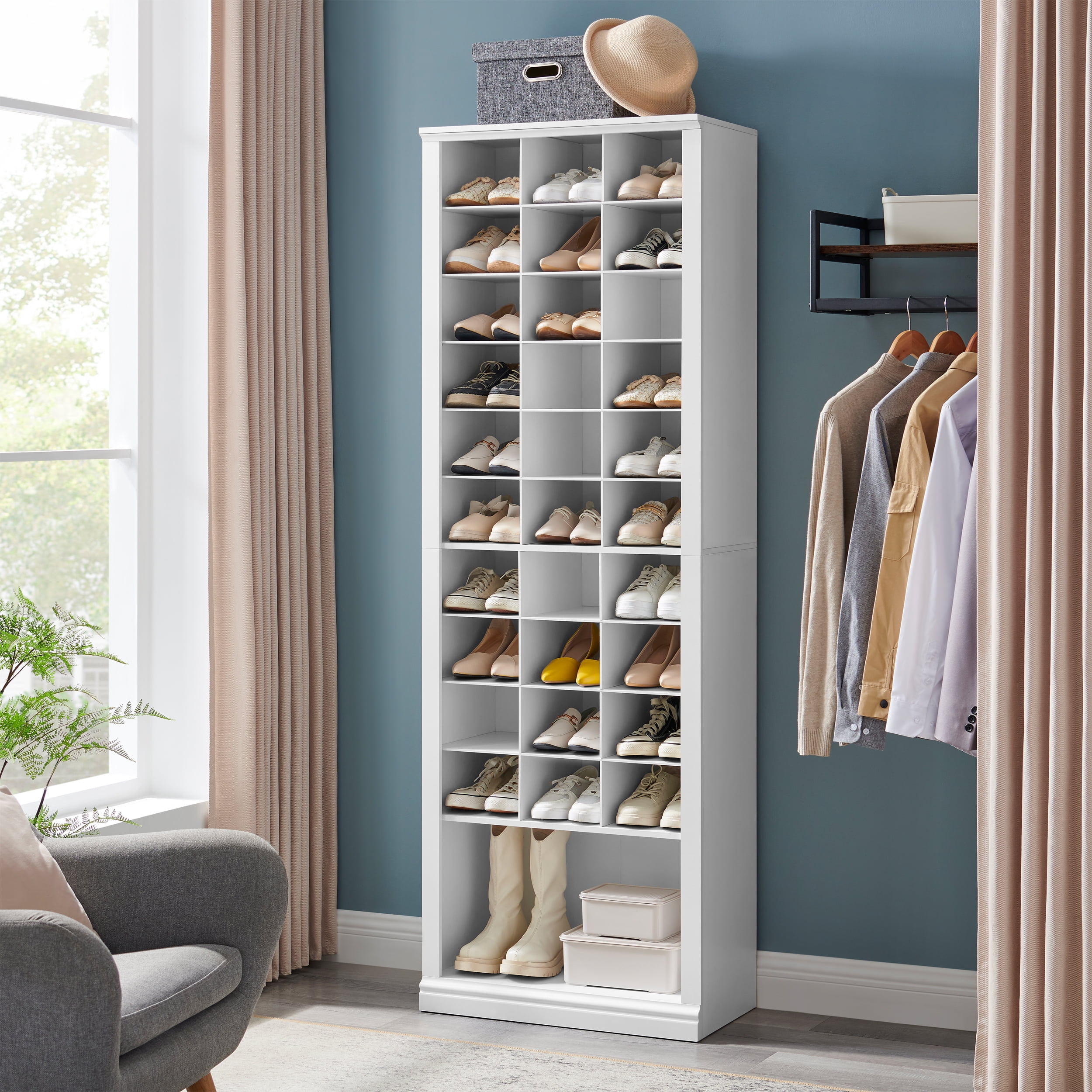 Hzuaneri 11Tier Space Saving Shoe Storage with 30 Open Cubbie