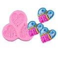 thumbnail image 2 of Pink Silicone Fondant Mold for Cake Making Ideal for Valentine's Day or Birthday 1 Pc, 2 of 5