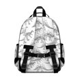 thumbnail image 3 of White Dinosaurs Skeletons Pattern Cute School Backpack Bag for School with Padded Back and Adjustable Shoulder Straps 15.25"x11.5"x5.25", 3 of 5