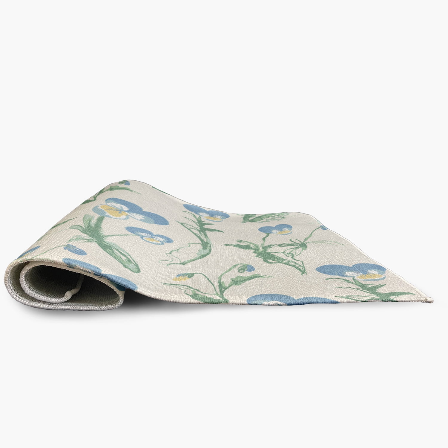 4' x 6' Simply Daisy Bunch of Pansies Casual Chenille Area Rug, Blue