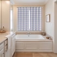 thumbnail image 3 of Purple Kitchen Curtains 63 Inch Length, Grid Checkered Plaid Gingham Lattice Trellis Grommet Top Bedroom Living Room Curtains, Light Filtering Cafe Curtain Drapes 2 Panels Set 84''x63'', 3 of 9