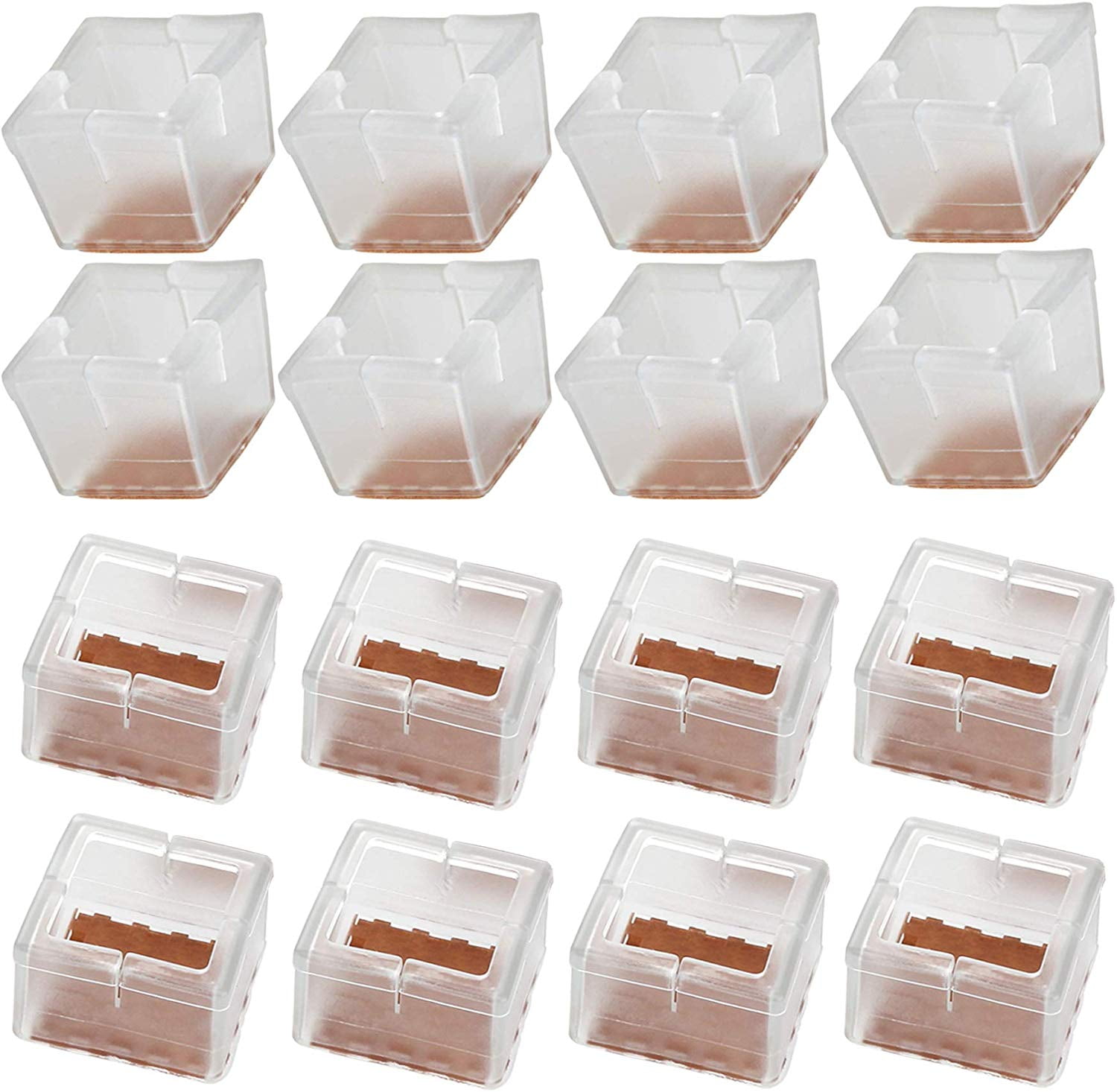 16 Pack Chair Leg Floor Protectors with Felt Furniture Pads, Chair