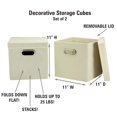 thumbnail image 2 of Household Essentials 39-1 Decorative Storage Cube Set with Removable Lids | Natural | 2-Pack, 2 of 3