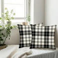thumbnail image 2 of Pack of 2 Black Christmas Pillow Covers Classic Black and White Buffalo Check Plaid Throw Pillows Farmhouse Christmas Cushion Case Linen Square Pillowcases for Home Decor, 20 x 20 Inch, 2 of 5
