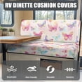 thumbnail image 6 of FOR U DESIGNS Butterly Glitter Print 3 Pcs RV Dinette Cushion Covers Comfortable RV Couch Cover Stretch Pillow Case Sofa Furniture Protector Loveseat Chair Cover for RV Camper Car Bench, 6 of 8