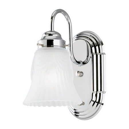 

1-Light Wall Mount Chrome Light Fixture with On & Off Switch