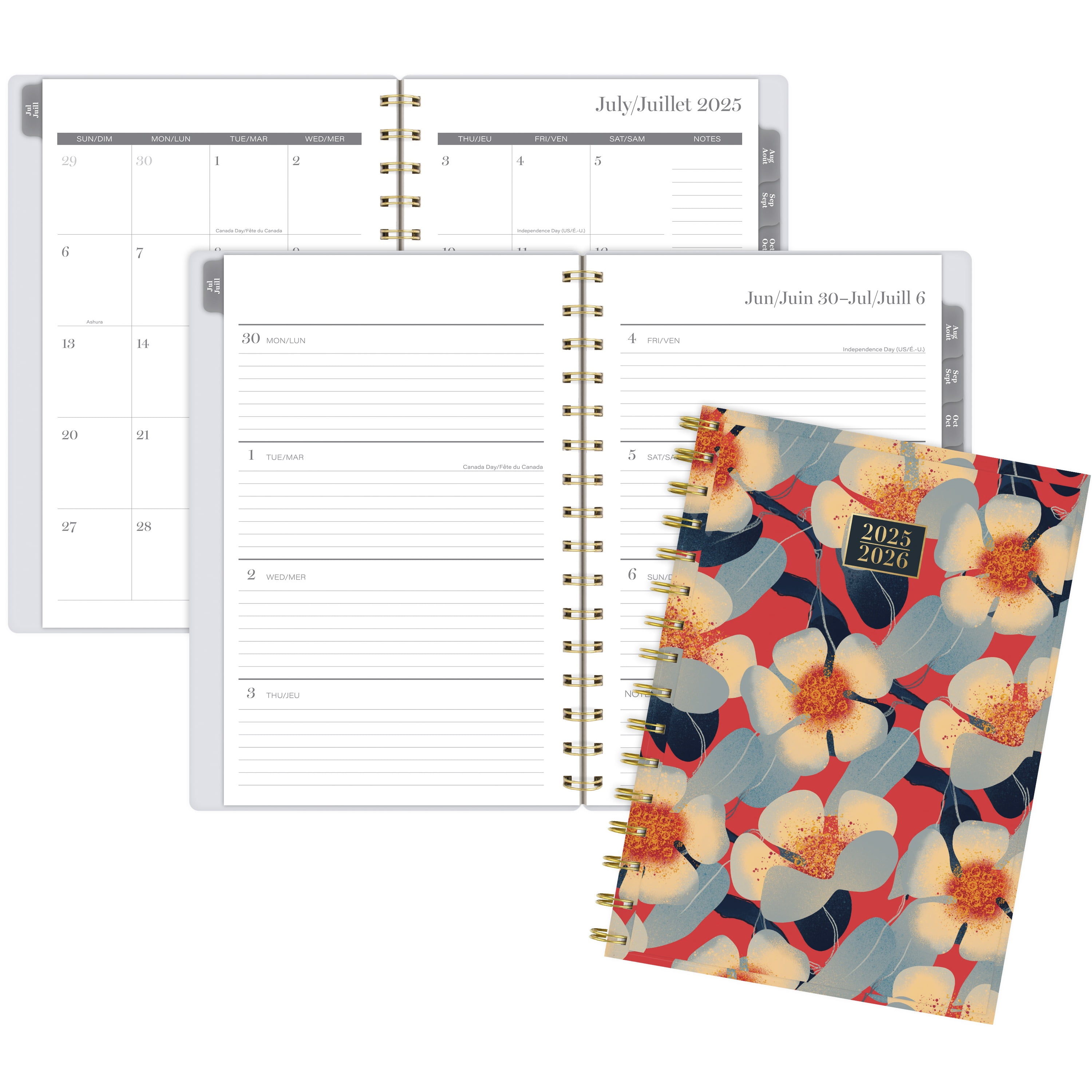 2025-2026 Cambridge® Colourful Floral Small Weekly Academic Year Planner