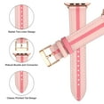 thumbnail image 3 of WFEAGL iWatch Series Design Bicolor Leather Apple Watch Strap 45mm 44mm 42mm Pink Rose Gold, 3 of 6