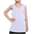 thumbnail image 2 of Cathalem Kids Tank Tops For Boys Boy's Sleeveless Crew Neck Casual Solid Tank Top (White,2-3 Years), 2 of 5
