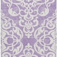 thumbnail image 4 of HomeRoots 676940 5 x 8 ft. Purple & Ivory Damask Washable Machine Made Rectangle Area Rug with UV Protection, 4 of 7