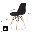 thumbnail image 3 of Set 6 Sillas Eames Estructura Modernas Silla Comedor negro Big Room HJSEKT000600, 3 of 7