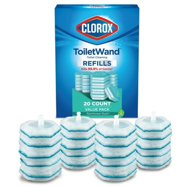 Clorox ToiletWand Disinfecting Refills, Disposable Wand Heads - Rainforest Rush - 20 ct