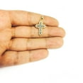 thumbnail image 5 of 14k 2 Tone Gold Diamond Cut Round Filigree Design Cross Pendant, 5 of 5