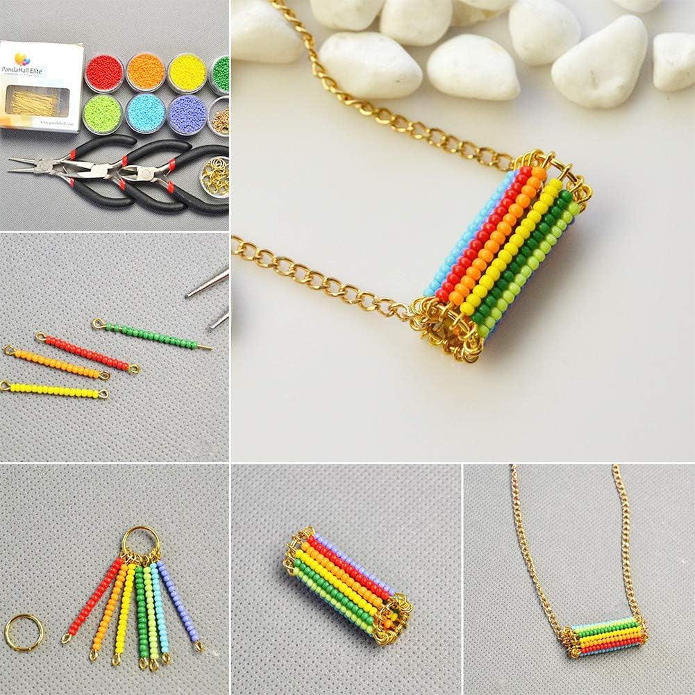 PH 24000 Pcs 24 Colors 12/0 2mm Multicolor Beading Glass Seed Beads Opaque Round Pony Bead Waist Beads Mini Spacer Beads for Earring Bracelet Neckalce Anklet Choker Jewelry Making Brown