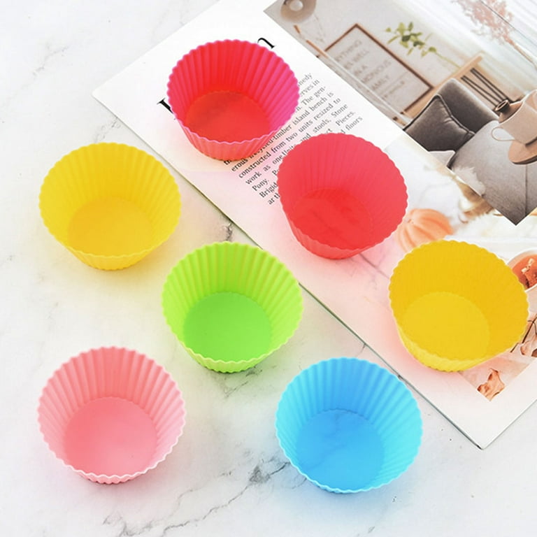 Nyidpsz 40pcs Silicone Cupcake Cups Reusable Lunch Box Dividers 3 Shapes Non-Stick Cake Molds for Baking Cooking Christmas Thanksgiving Birthday