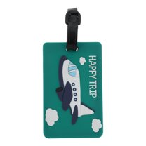 Unique Bargains 1 Pc Happy Pattern Luggage Tag for Travelling Green