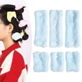 thumbnail image 3 of Rizadores de pelo sin calor Zulema forro polar coralino sin varilla rizadora de calor Azul, 3 of 8