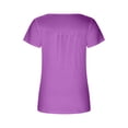 thumbnail image 5 of Cathalem Oversized T Shirts Women Casual Slim Fit Ribbed Knit Basic Tee Shirt,Purple L, 5 of 5