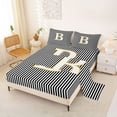 thumbnail image 2 of Erosebridal Glitter Print Letter D Bed Sheets, Cartoon Monogrammed King Sheets, 4pcs, 2 of 5