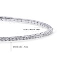 thumbnail image 5 of BERRICLE Sterling Silver Flexible Cubic Zirconia CZ Fashion Bangle Bracelet for Women, Rhodium Plated, 7 inch, 5 of 14