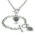 thumbnail image 1 of Stainless Steel All Seeing Eye Novus Ordo Seclorum Heart Charm Bracelet, Necklace, or Set, 1 of 3