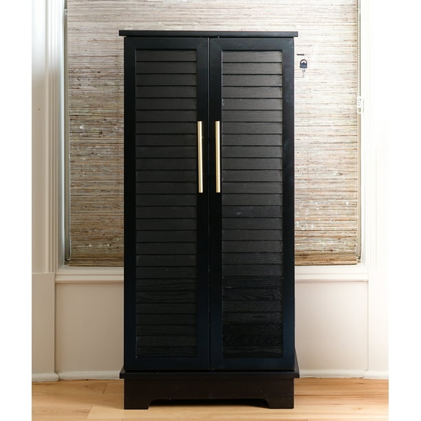 Hives and Honey Port Fully Locking Free Standing Jewelry Storage Armoire Black
