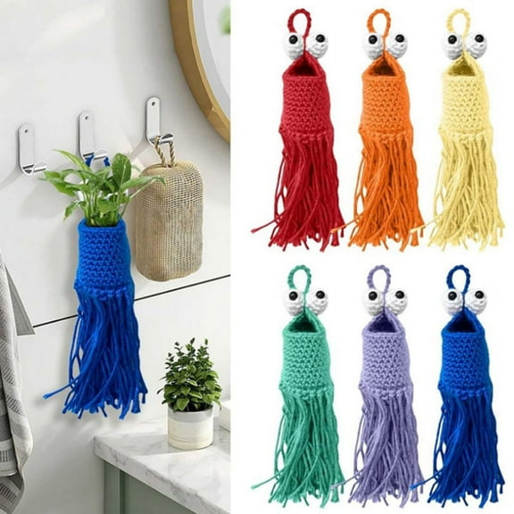 Crochet Plant Hanger,Plant Hanger Indoor Hanging Planter Basket,Macrame Red S