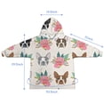 thumbnail image 7 of Boston Terrier Dog and Flower Florals Blanket Hoodies for Kids 6-13YR Oversize Wearable Blanket Hoodies for Boys Girls Teens, 7 of 7