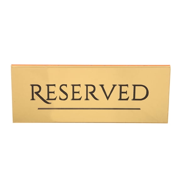 KAKOWELY Acrylic Reserved Table Signs Golden 1Pack For Wedding And Banquet